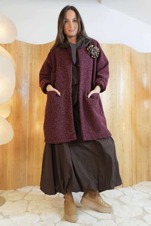 Norbury Corsage Relaxed Jacket Burgundy /19=